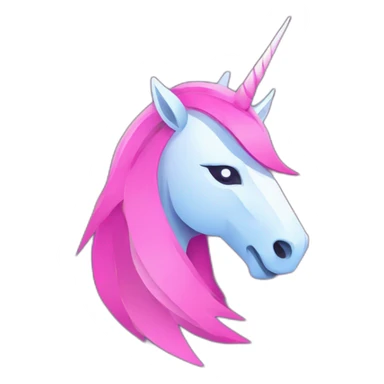 Simple minimalistic Warrior Esport Pink style logo, unicorn, profile view logo, blue background sticker