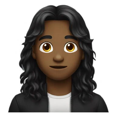  black long hair boy attitude  sticker