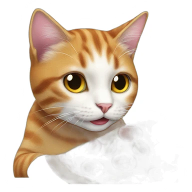 Cat eating a pizza sticker