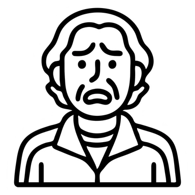 Another Squid Game Season 2 character, individual portrait, simple facial features, dramatic expression, black and white outline sticker