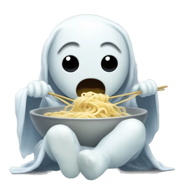 Baby ghost eating noodles sticker