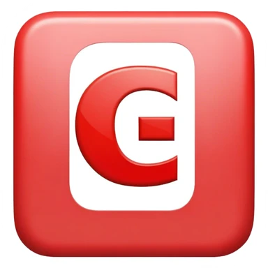 capital letter C, displayed on a red square background with rounded corners sticker
