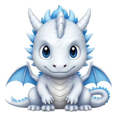sad white cute dragon sticker