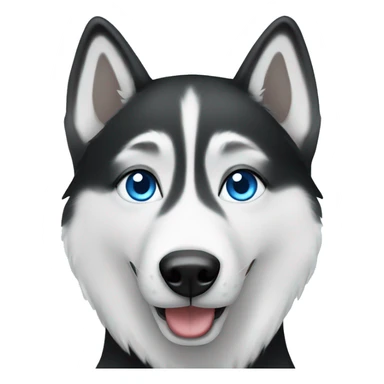 Black and white husky with blue eyes sticker