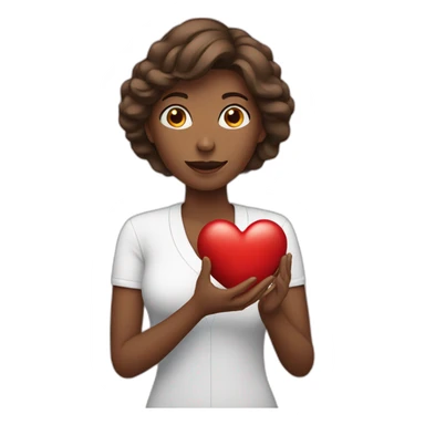 Women holding human heart healthy  sticker