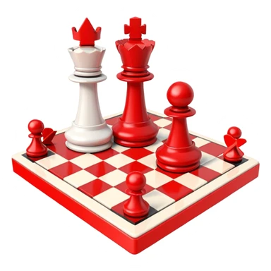 3d chessboard with red arrow sticker