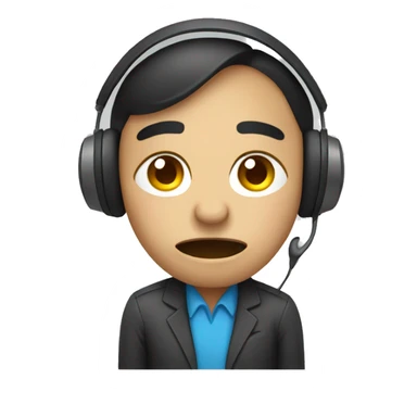  call taker with headset crying  sticker