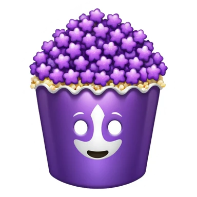 Glitter purple popcorn sticker