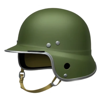 american military helmet, simple shape, green color, strap sticker