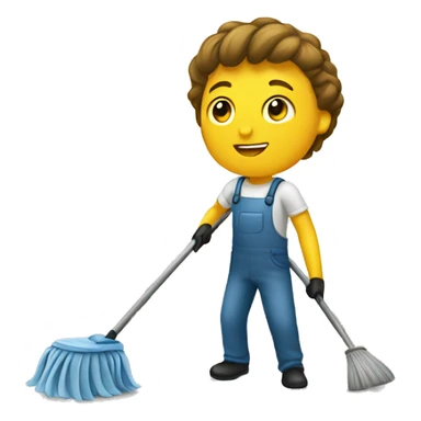 Cleaning a room  sticker