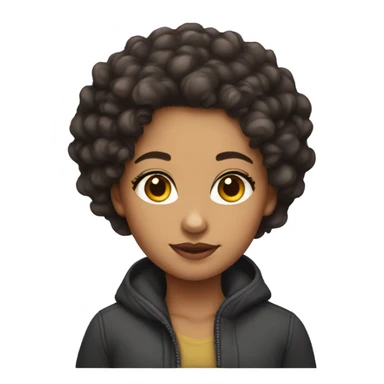 Lightskin girl with short curly hair sticker