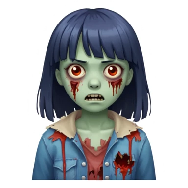 Zombie girl with bangs  sticker