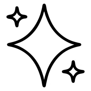 magic sparkles outlined icon with no fill black lines sticker