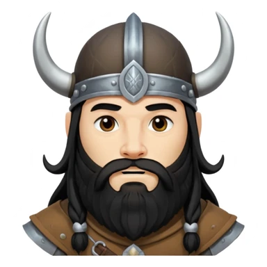 bearded Vikings with black long hair sticker
