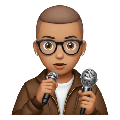 Bad Bunny with microphone sticker