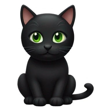 black cat with green eyes and title sima  sticker