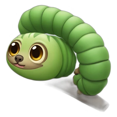 Caterpillar with a sloth head sticker