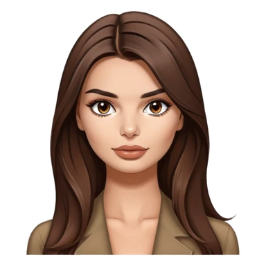 Beautiful woman with long brown hair, model, Emily Ratajkowski sticker