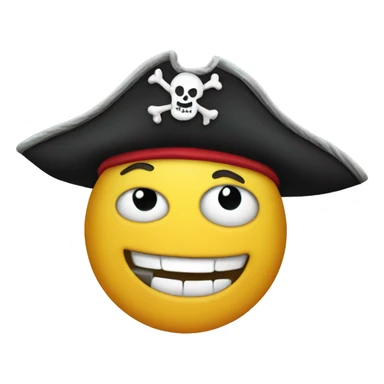 Pirate smiley face sticker