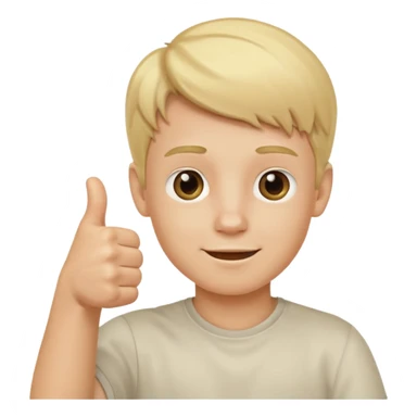 blonde boy with thumbs up sticker