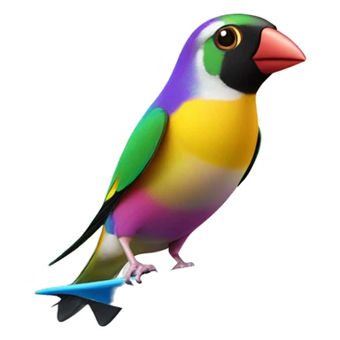 Gouldian finch surfing  sticker