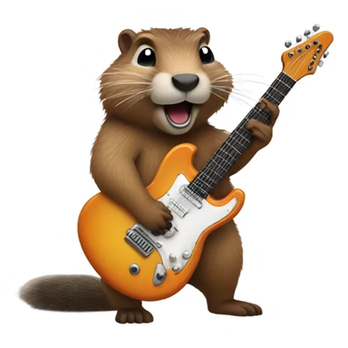 Groundhog playing electric guitar sticker