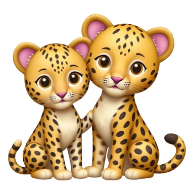Isolated, detaile illustration of the most incredibly adorable baby leopard with his baby sister
figurine imaginable, toy style. sticker
