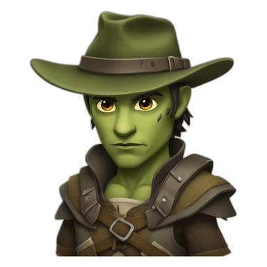 Half-orc ranger wearing fedora  sticker