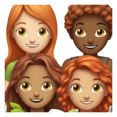 happy red head girls outdoors together sticker