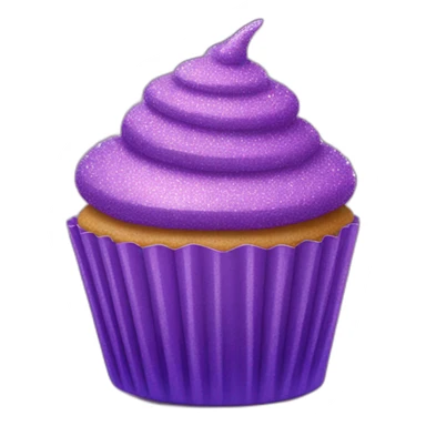 Happy purple glittery cupcake  sticker
