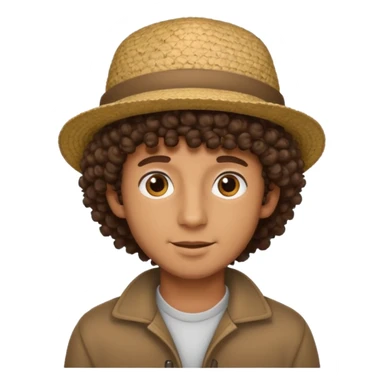 curly haired guy with hat sticker