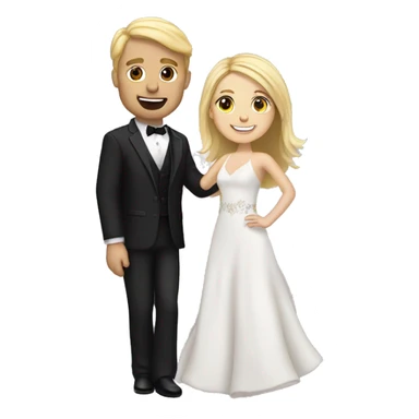 first dance wedding blond man and brunette woman sticker
