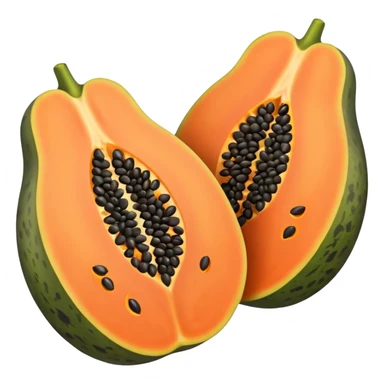 I wanted to create a emoji of papaya fruit where its cut in half and its showing its seeds sticker