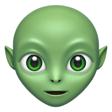 A cute alien face with two white eyes, no antennae, no nostrils sticker