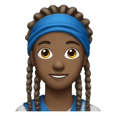 Black teen with dreadlocks and blue bandana sticker