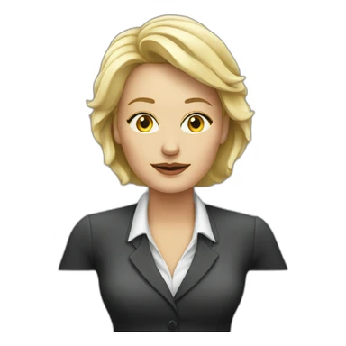 middleaged, female blond CEO smoking sticker