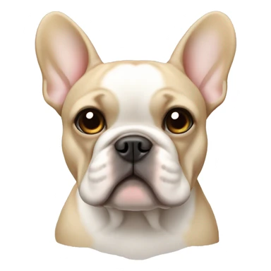beige french bulldog with white center face  sticker