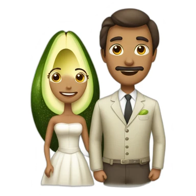 avacado wife and husband sticker