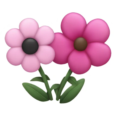 Light pink and dark pink flowers sticker