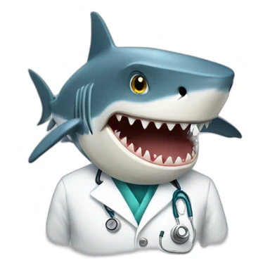 Shark using a doctor coat sticker