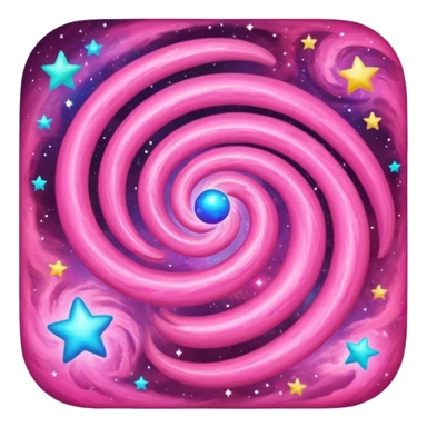 pink universe with cosmic swirls and stars sticker