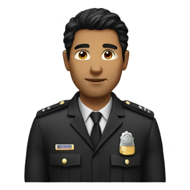 private security man black hair sticker