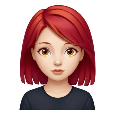 girl with cherry red hair sticker