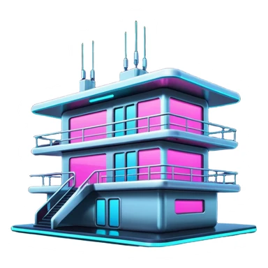 Shiny advanced futuristic Cyberpunk house sticker