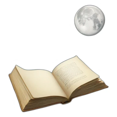 Book with moon on cover  sticker