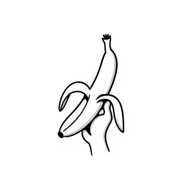 hand holding open banana sticker