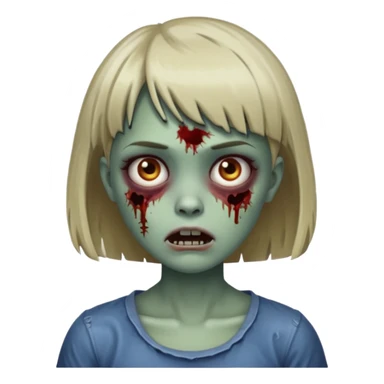 Garota zombie franja cabelo curto  sticker