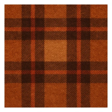 cozy autumn plaid pattern, flannel fabric texture, brown orange red, rustic fall background, soft textile look sticker