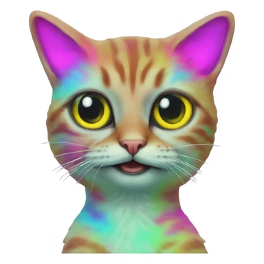 Acid trippy cat sticker