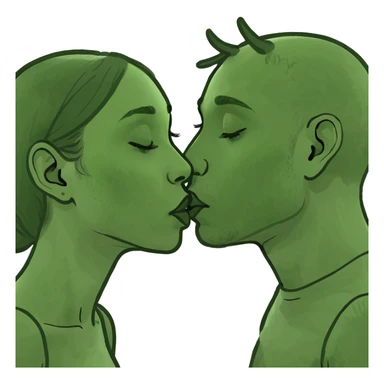 Two kissing sticker